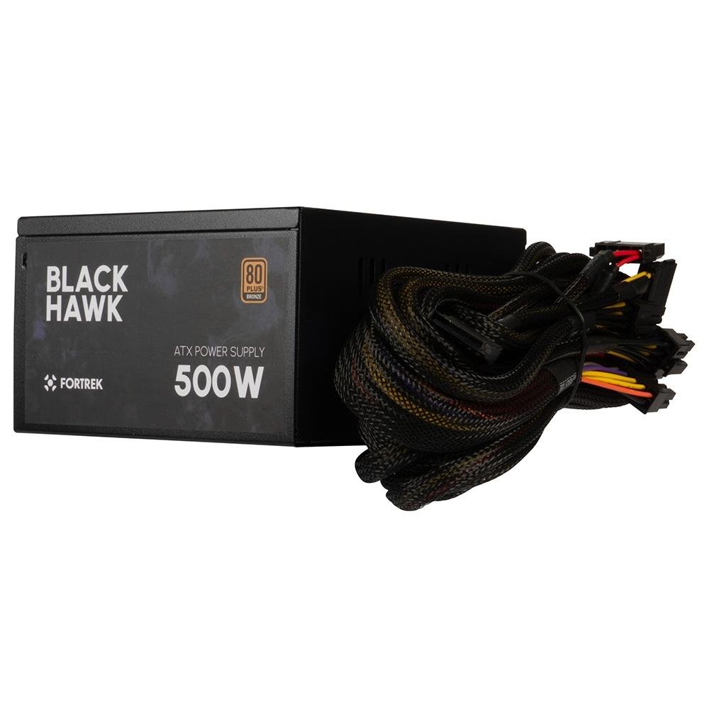 Imagem 9 de 15 do produto Fonte Fortrek Black Hawk, 500W, 80 Plus Bronze, PFC Ativo, Sem Cabo, Preto - 70459