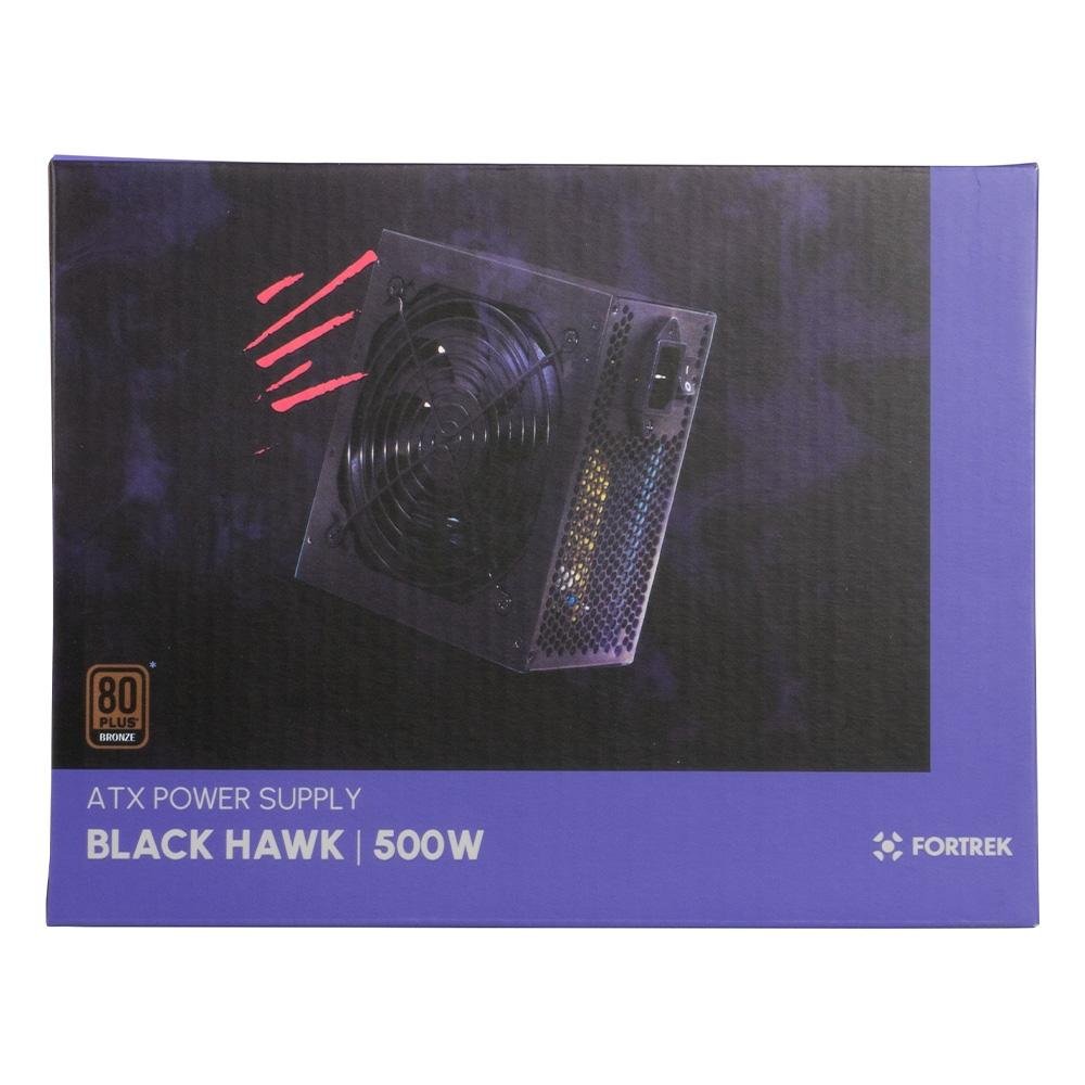 Imagem 12 de 15 do produto Fonte Fortrek Black Hawk, 500W, 80 Plus Bronze, PFC Ativo, Sem Cabo, Preto - 70459
