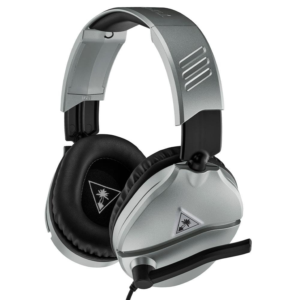 Headset Gamer Turtle Beach Recon 70P, Compatível com PS4 PS5 PC Xbox One Nintendo Switch e Mobile, Drivers 40mm, Prata - TB70PP0006