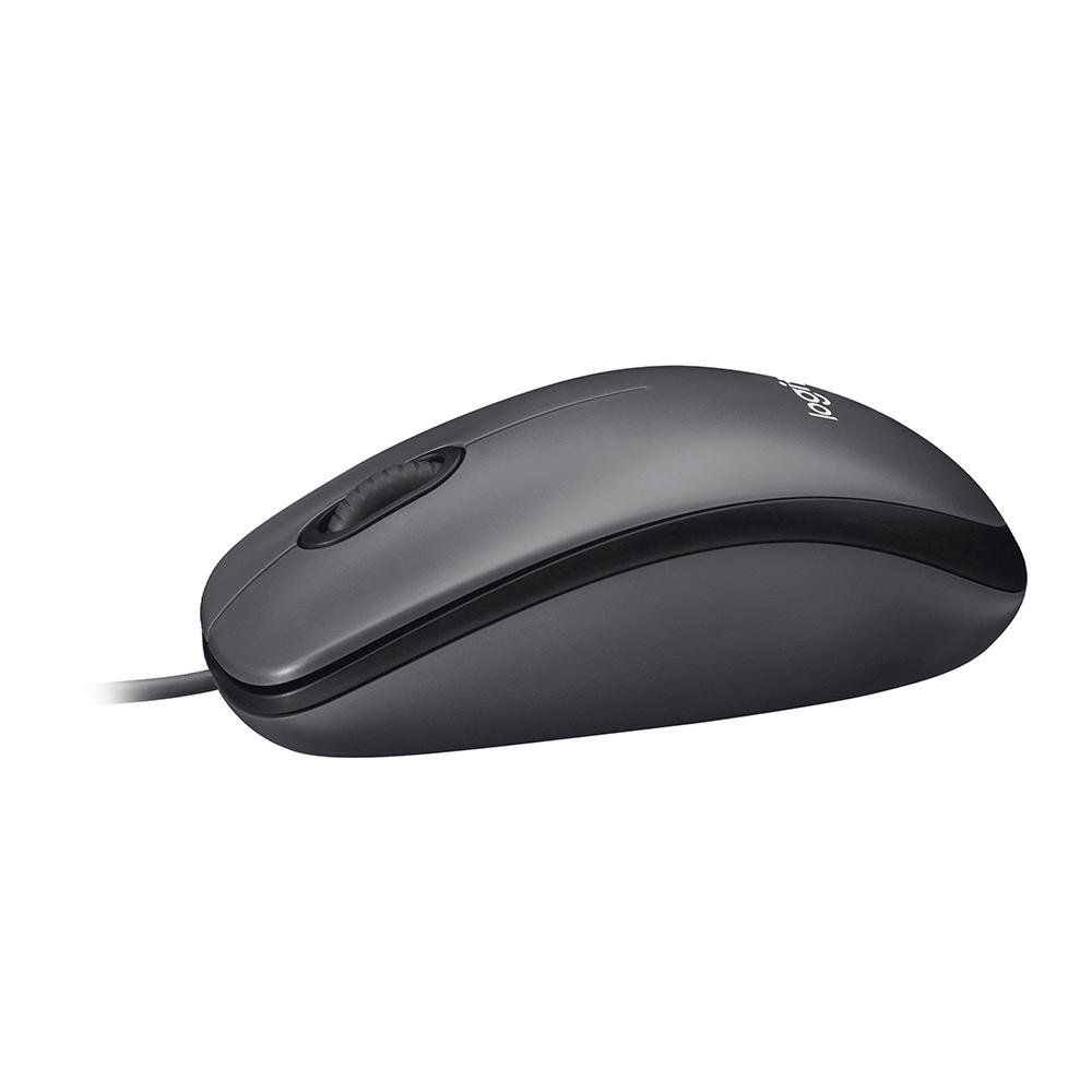Mouse com fio USB Logitech M100 com Design Ambidestro e Facilidade Plug and Play, Cinza - 910-001601