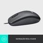 Mouse com fio USB Logitech M100 com Design Ambidestro e Facilidade Plug and Play, Cinza - 910-001601