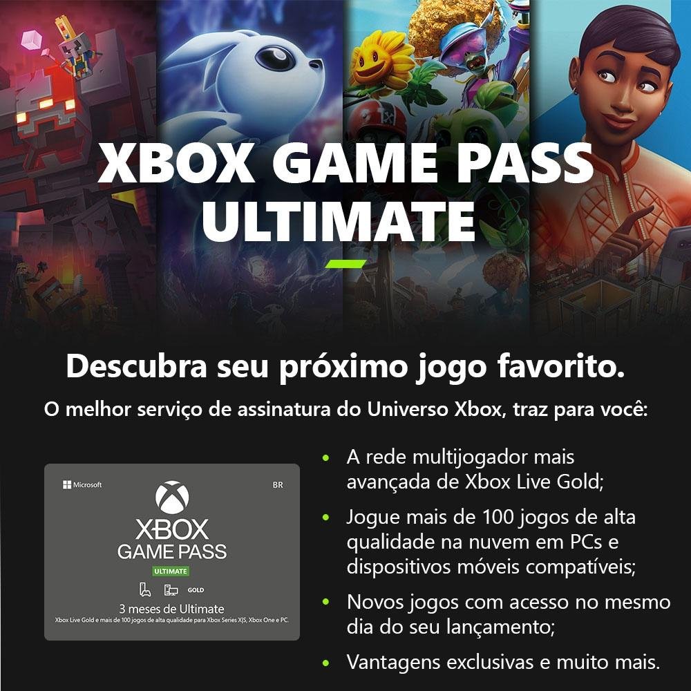 Gift Card Xbox Game Pass Ultimate 3 Mês - Código Digital