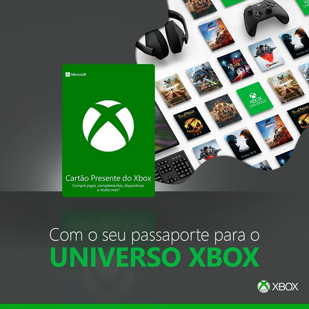 Gift Card, recarga jogo, Xbox: 40 Reais KaBuM!