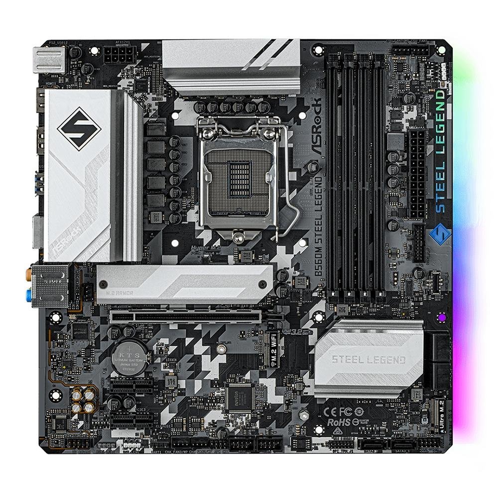 Placa Mãe ASRock B560M Steel Legend, Intel LGA 1200, Micro