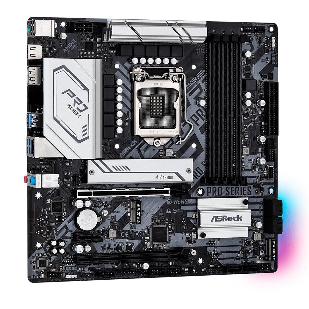 ASRock B560M PRO4 マザーボードのみ Placa Mãe ASRock B560M Pro4, Intel LGA 1200, Micro ATX, DDR4 | KaBuM!