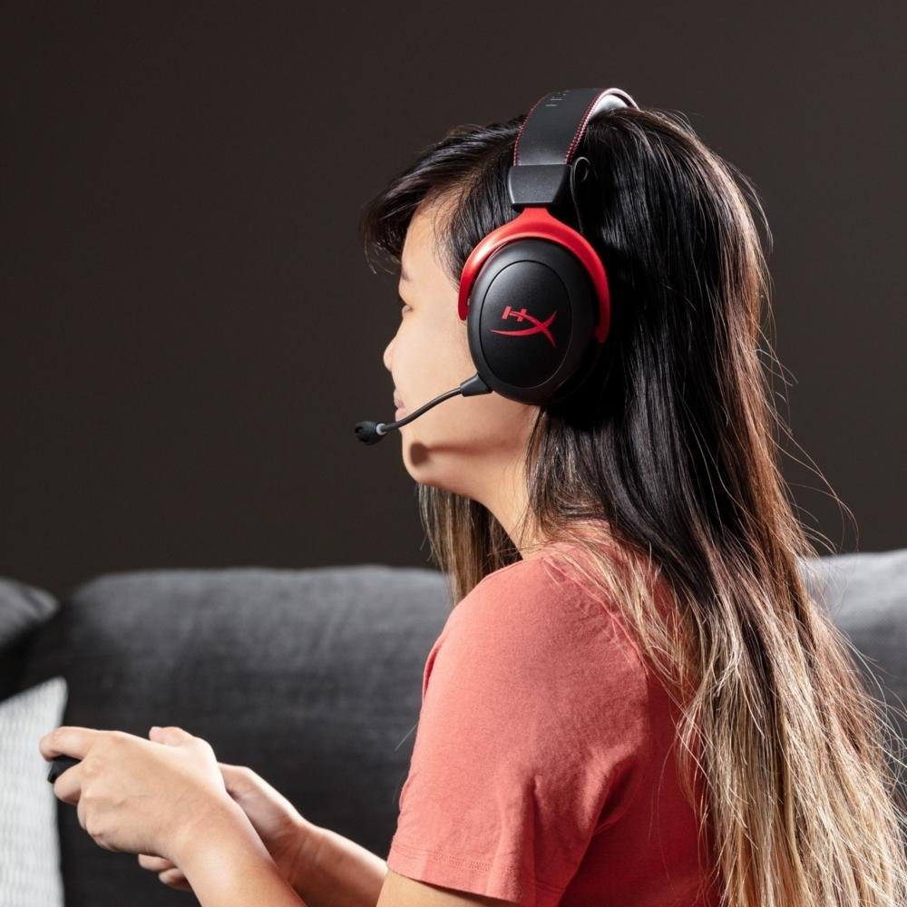 Imagem 10 de 10 do produto Headset Gamer HyperX Cloud II Sem Fio Som Surround 7.1, Drivers 53mm, Preto e Vermelho - 4P5K4AA
