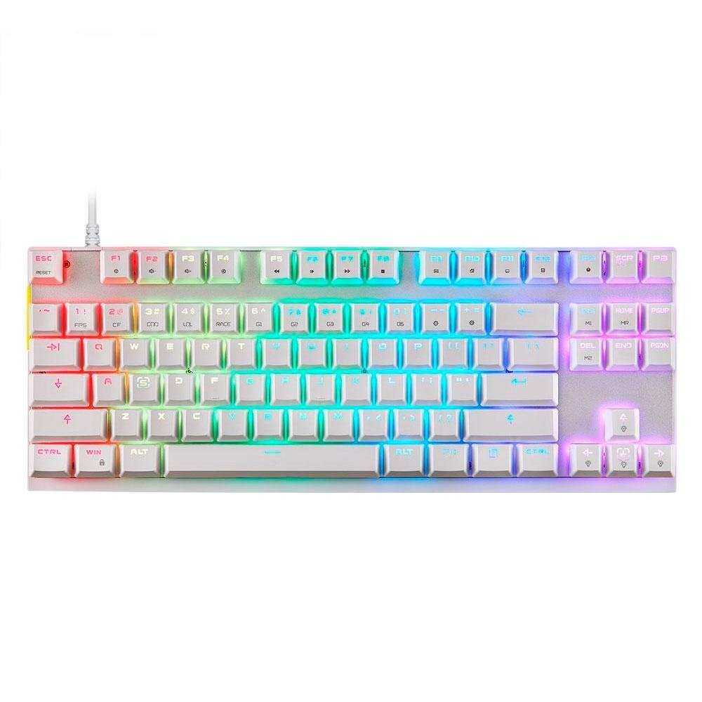 Kit Gamer Motospeed White Storm - Teclado Mecânico CK82 RGB Switch