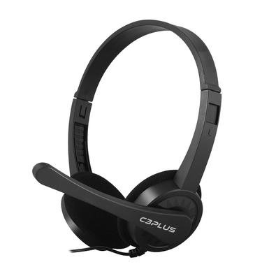Headset C3Plus PH-02BK. Design simples, direto, leve e confortável, ideal para uso no dia a dia e aplicações VoiP, conta com regulagem de altura do ar