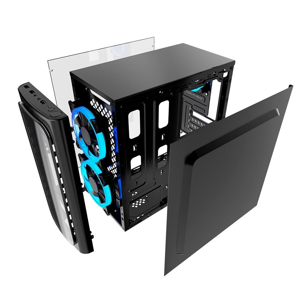 Gabinete Gamer XWise Discovery, Mid Tower, 2x FAN Frontal, Lateral