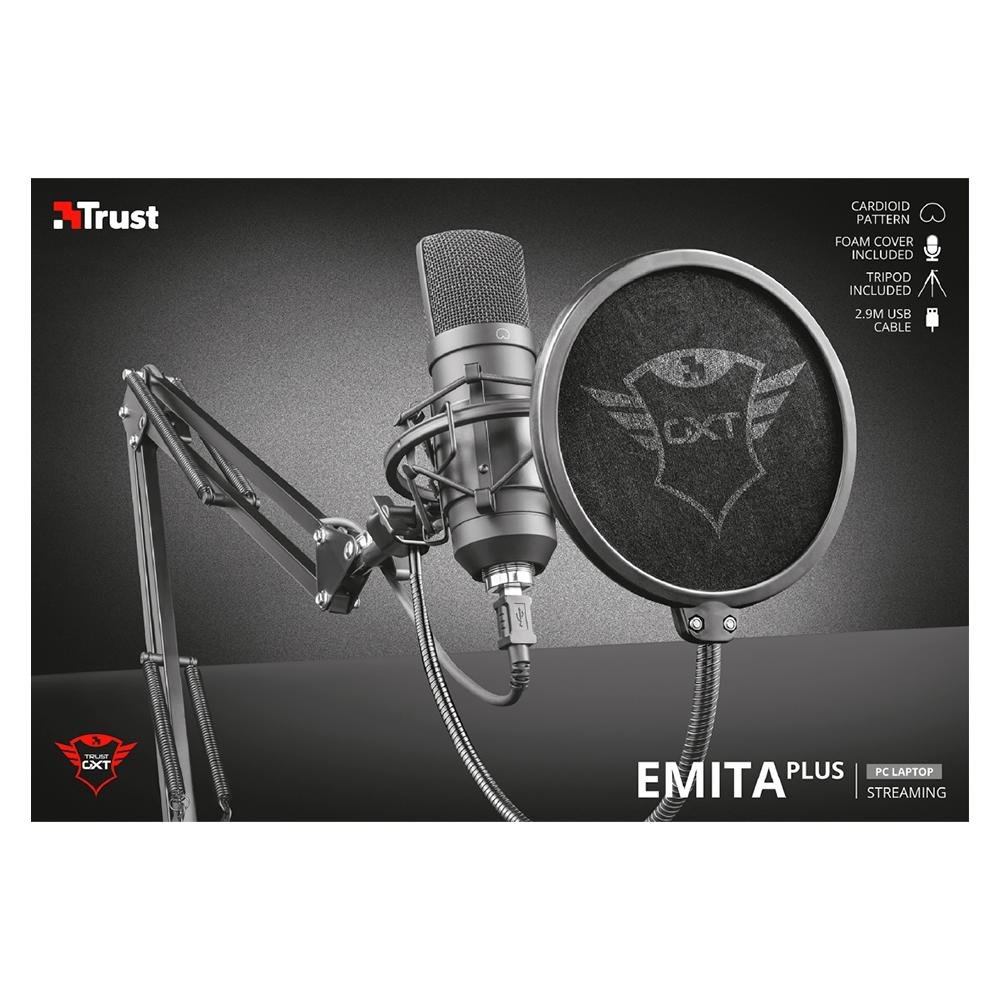 Microfone Streamer GXTrust Gaming GXT 252+ Emita Plus Podcast, USB, Anti-Vibração, Preto - 22400 - view 7