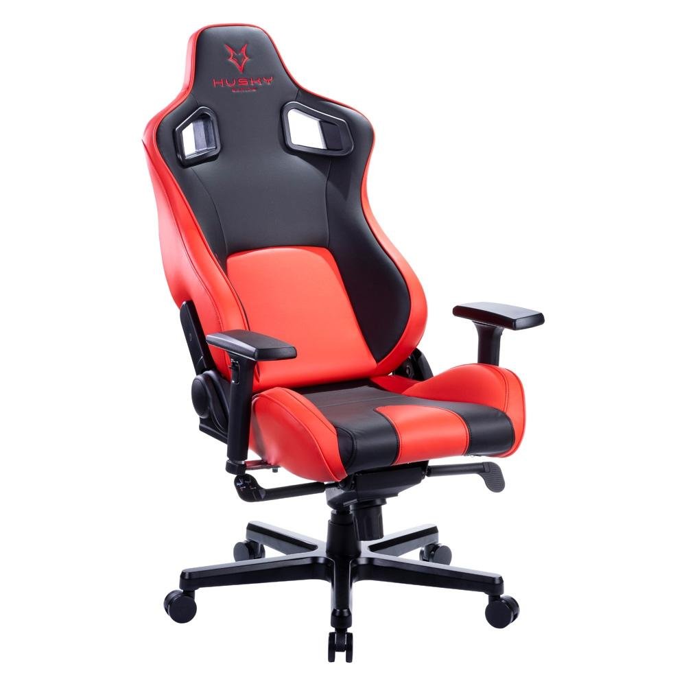 Cadeira Gamer Husky Gaming Hailstorm 900, Preto e Vermelho, Com Almofadas, Reclinável com Sistema Frog, Descanso de Braço 3D - HGMA085 Cadeira Gamer Husky Gaming Hailstorm 900, Preto e Vermelho, Com Almofadas, Reclinável com Sistema Frog, Descanso de Braço 3D - HGMA085