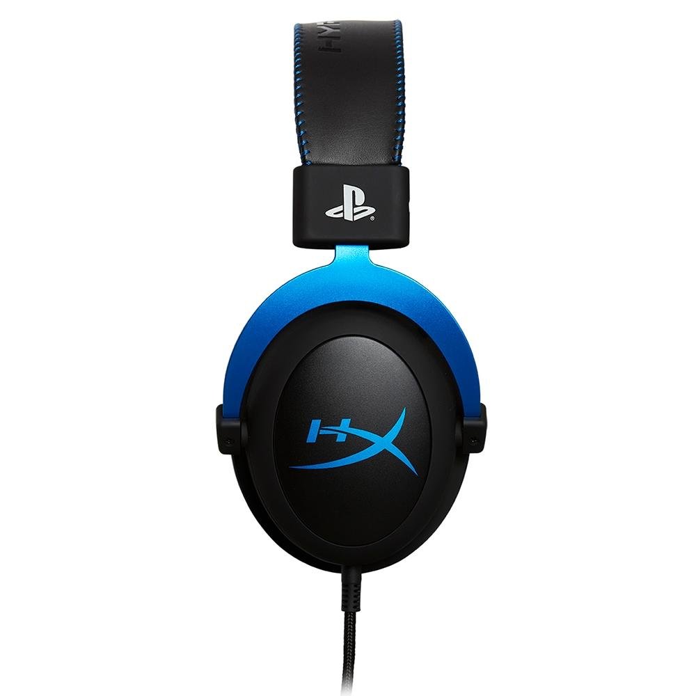 Imagem 3 de 8 do produto Headset Gamer HyperX Cloud Blue PS4, Conexão 3.5mm, Driver 53mm, Cancelamento de Ruído, Preto/Azul - 4P5H9AA#ABL