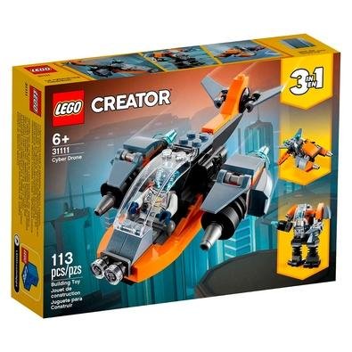 Ponha as crianças encenando aventuras repletas de ação com este sensacional conjunto de brinquedo LEGO® Creator 3 em 1 Ciberdrone (31111). Traz 2 prop