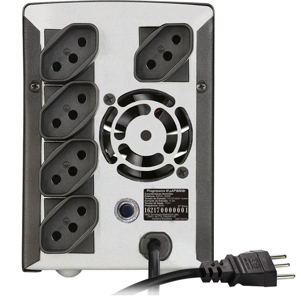 Imagem 2 de 3 do produto Estabilizador SMS Progressive III 1000VA, Entrada Bivolt Automático e Saída 115V, 5 Tomadas - 16216