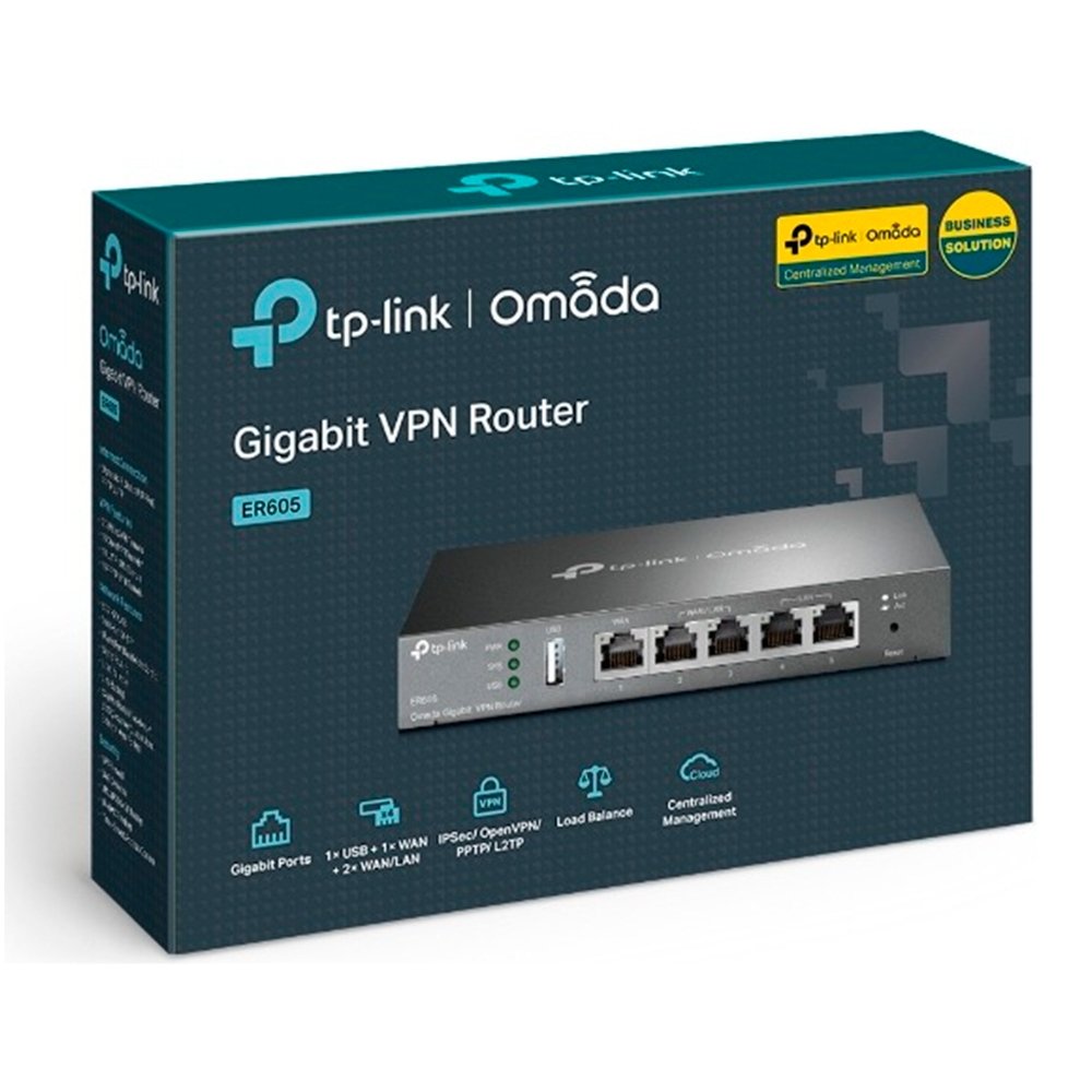 Roteador TP-Link VPN SafeStream Multi-Wan, 5x Portas Gigabit - ER605 - view 3