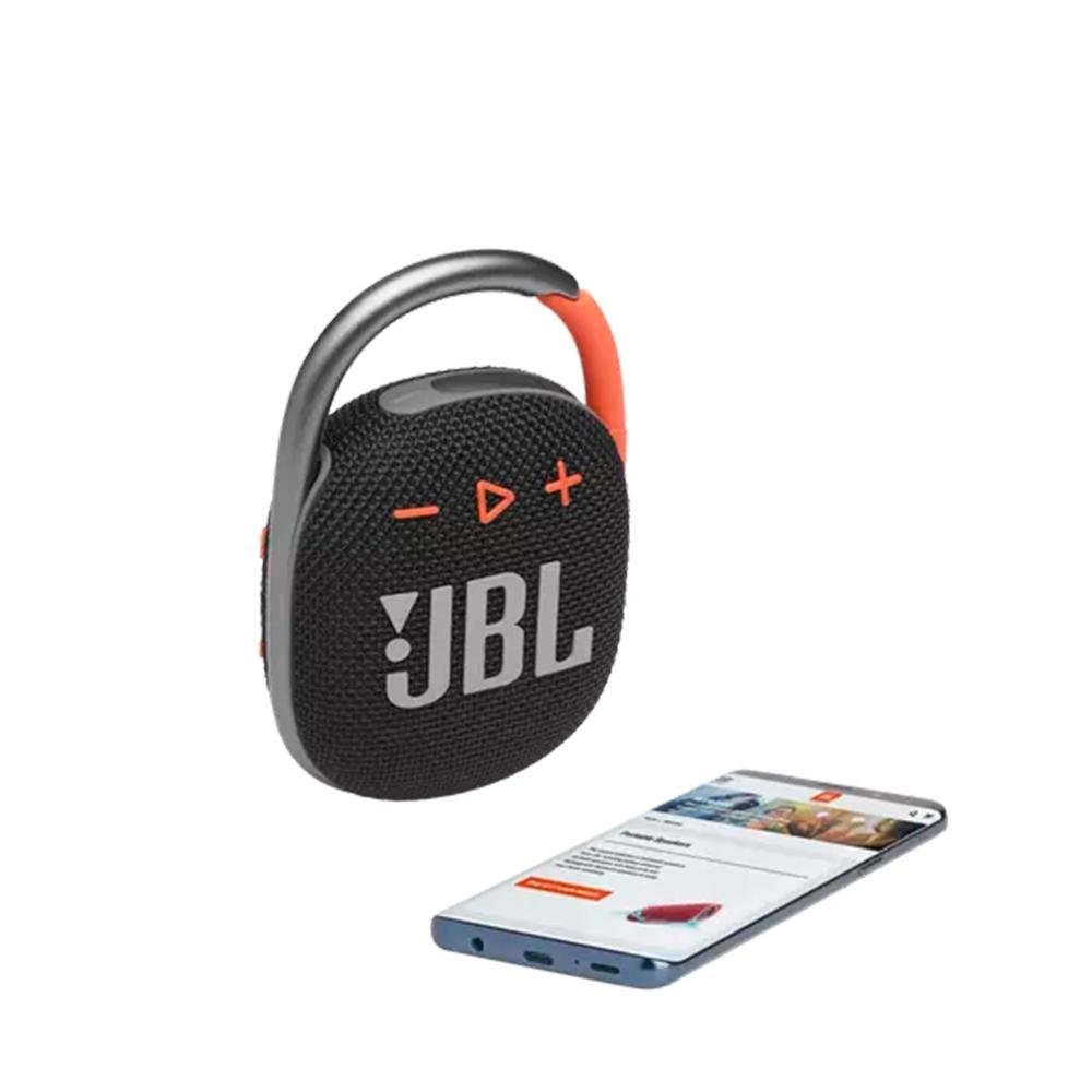 Imagem 6 de 6 do produto Caixa de Som Sem Fio JBL CLIP4 Black, Bluetooth, Preto e Laranja - JBLCLIP4BLKO