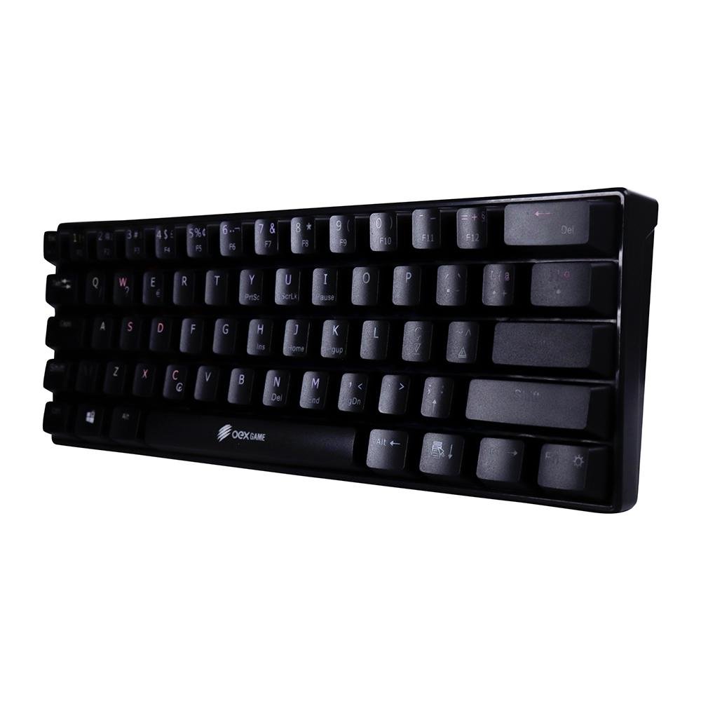 Teclado Gamer Mecânico OEX Game Ziggy 60%, Ultra Compacto, LED