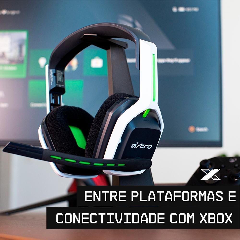 Imagem 8 de 16 do produto Headset Gamer Sem Fio Astro A20 Gen 2, USB, para Xbox Series X/S Xbox One PC Mac, Branco/Verde - 939-001883