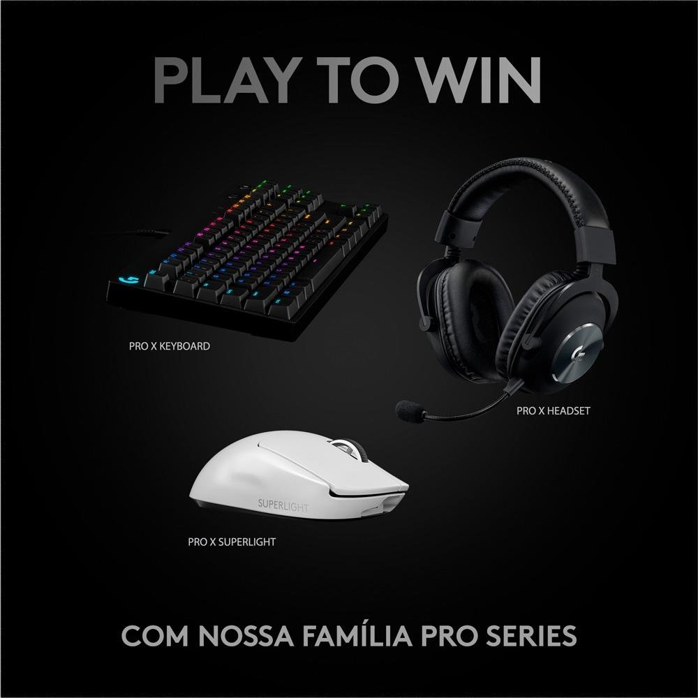 Imagem 9 de 10 do produto Mouse Sem Fio Gamer Logitech G PRO X Superlight, Lightspeed, 25000 DPI, 5 Botões, Branco - 910-005941