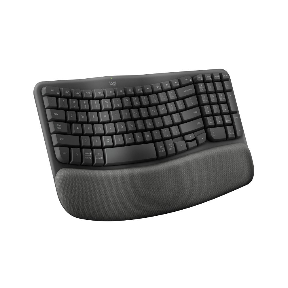 Teclado sem fio Logitech ERGO K860 com Layout Dividido, Suporte para Descanso de Pulso, Conexão Bluetooth e USB, Windows e Mac - 920-009169