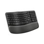 Teclado sem fio Logitech ERGO K860 com Layout Dividido, Suporte para Descanso de Pulso, Conexão Bluetooth e USB, Windows e Mac - 920-009169