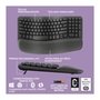 Teclado sem fio Logitech ERGO K860 com Layout Dividido, Suporte para Descanso de Pulso, Conexão Bluetooth e USB, Windows e Mac - 920-009169