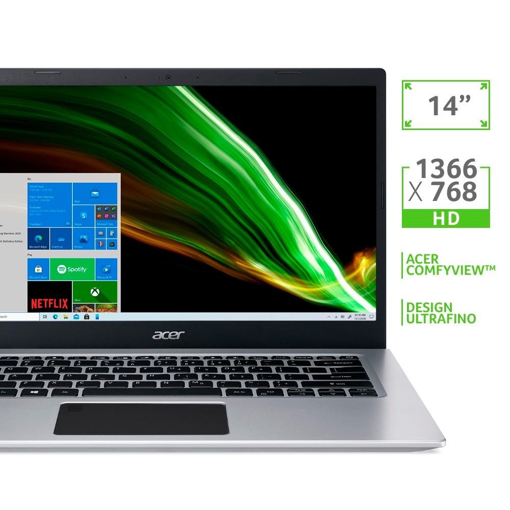 Notebook Acer Aspire 5 Intel Core i3-1005G1, 8GB RAM, SSD 512GB NVMe, 14 HD  Ultra-Slim, UHD Graphics, Windows 10 Home, Prata - A514-53-339S | KaBuM!
