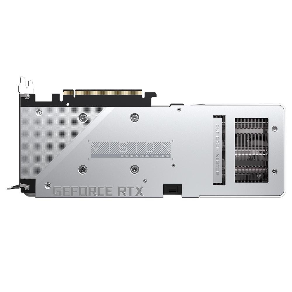 Imagem 6 de 7 do produto Placa de Vídeo RTX 3060 VISION OC 12G Gigabyte GeForce, 12GB GDDR6, RGB Fusion, Ray Tracing, Metal Back Plate - GV-N3060VISION OC-12GD