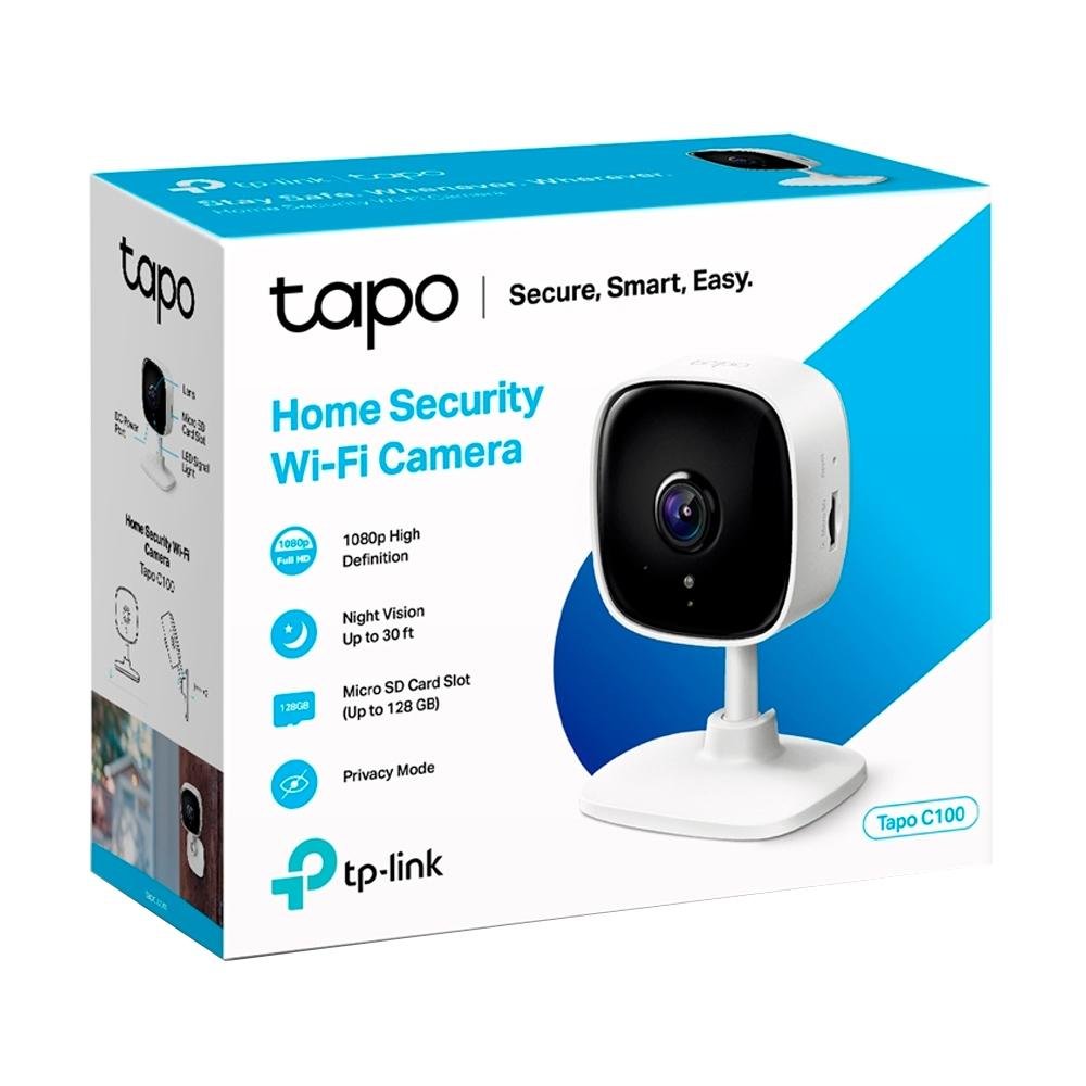 Câmera de Monitoramento TP-Link, Wi Fi, 1080p Full HD, com Detector de Movimentos, Alarme Sonoro e Visão Noturna - Tapo C100 Câmera de Monitoramento TP-Link, Wi Fi, 1080p Full HD, com Detector de Movimentos, Alarme Sonoro e Visão Noturna - Tapo C100