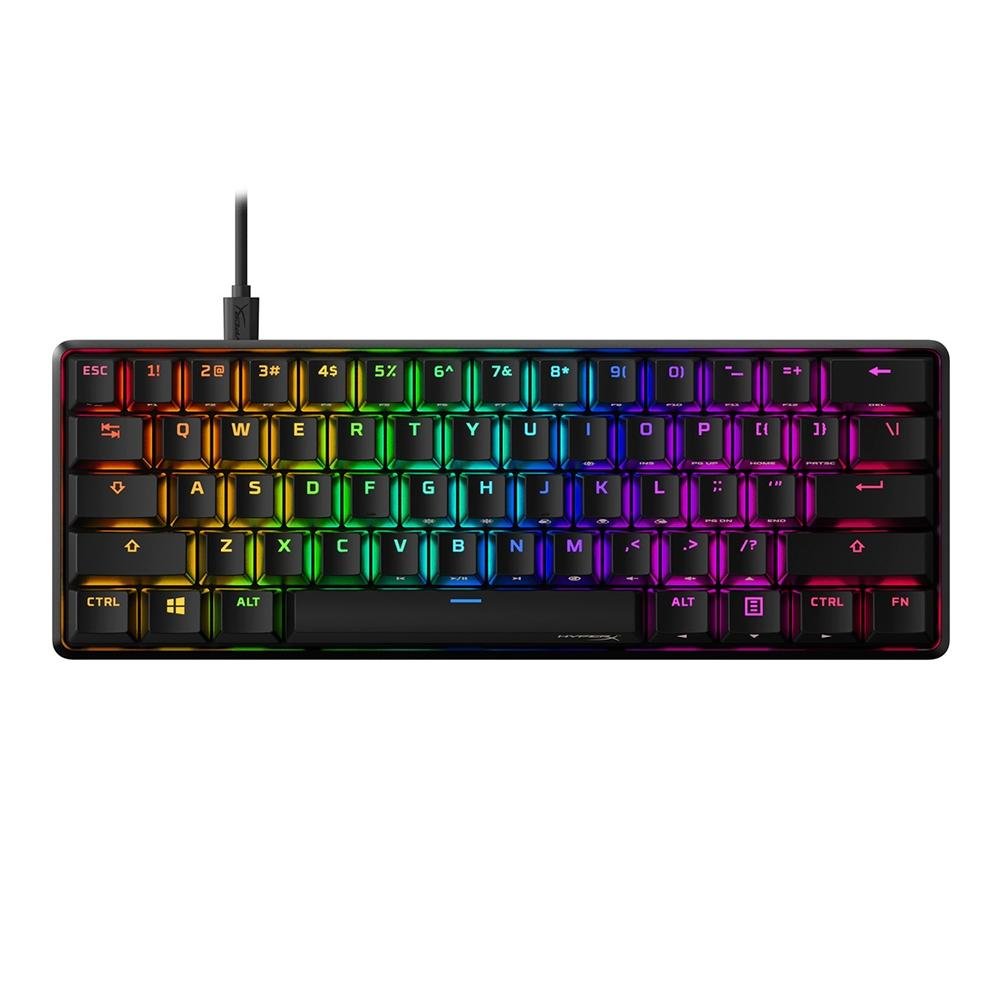 Teclado Mecânico Gamer HyperX Alloy Origins 60%, RGB, USB, HyperX Red Switch, Design Compacto, Anti-Ghosting, US, Preto - 4P5N4AA#ABA