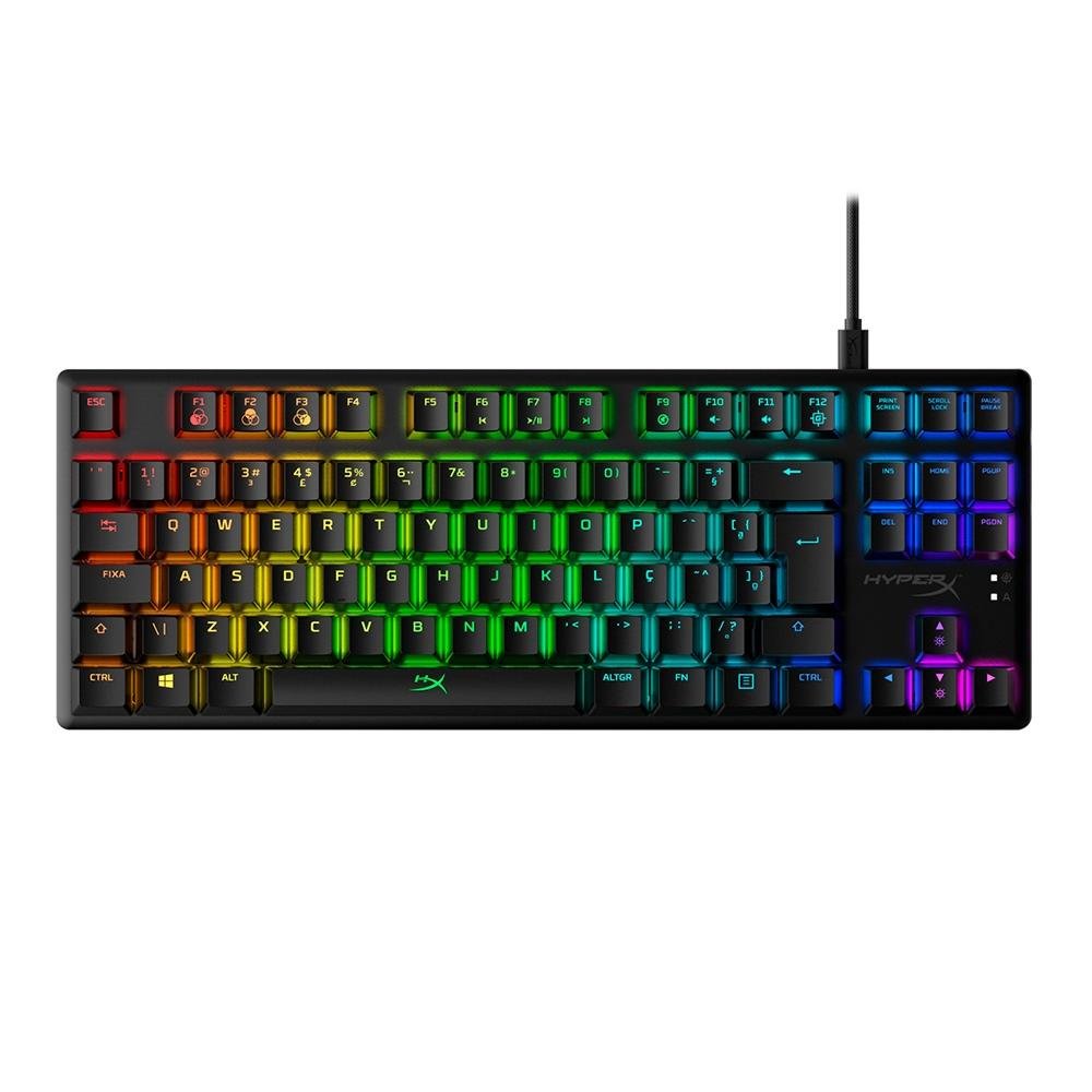 Teclado Mecânico Gamer HyperX Alloy Origins Core, RGB, USB, Switch HyperX Blue, Design Compacto, Anti-Ghosting, ABNT2, Preto - 4P5P2A2#AC4 Teclado Mecânico Gamer HyperX Alloy Origins Core, RGB, USB, Switch HyperX Blue, Design Compacto, Anti-Ghosting, ABNT2, Preto - 4P5P2A2#AC4