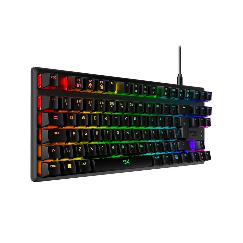 Teclado Mecânico Gamer HyperX Alloy Origins Core, RGB, USB, Switch HyperX Blue, Design Compacto, Anti-Ghosting, ABNT2, Preto - 4P5P2A2#AC4 Teclado Mecânico Gamer HyperX Alloy Origins Core, RGB, USB, Switch HyperX Blue, Design Compacto, Anti-Ghosting, ABNT2, Preto - 4P5P2A2#AC4