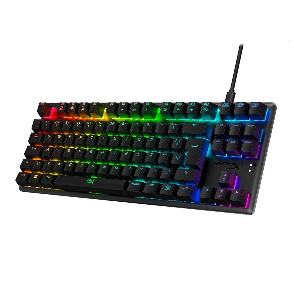 Teclado Mecânico Gamer HyperX Alloy Origins Core, RGB, USB, Switch HyperX Blue, Design Compacto, Anti-Ghosting, ABNT2, Preto - 4P5P2A2#AC4 Teclado Mecânico Gamer HyperX Alloy Origins Core, RGB, USB, Switch HyperX Blue, Design Compacto, Anti-Ghosting, ABNT2, Preto - 4P5P2A2#AC4