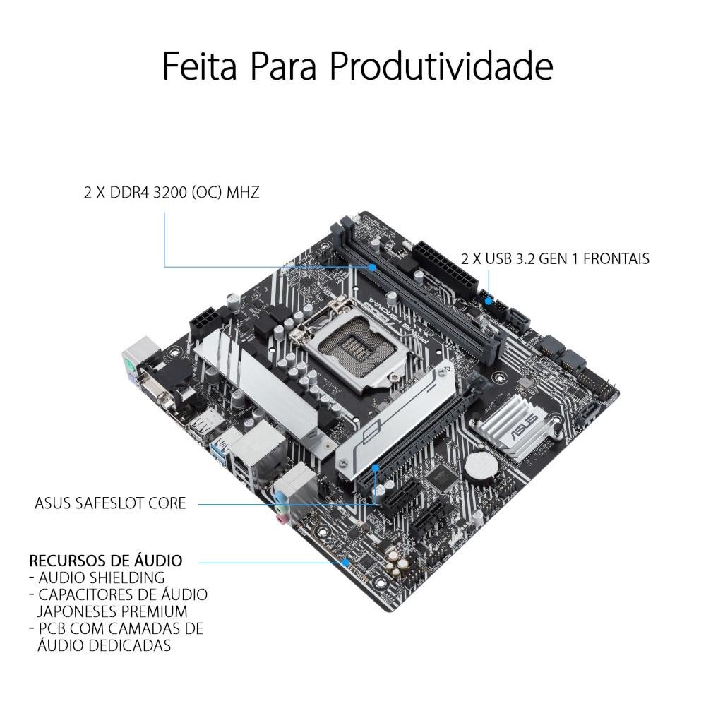 Imagem 10 de 12 do produto Placa-Mãe ASUS Prime H510M-A, Intel Socket LGA1200, microATX, DDR4, Preto - 90MB17C0-M0EAY0