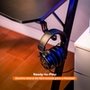Mesa Gamer Husky Snow, Preto - Superfície em Fibra de Carbono, Suporte para Headset e Copo, Resistente à Umidade - HDG100
