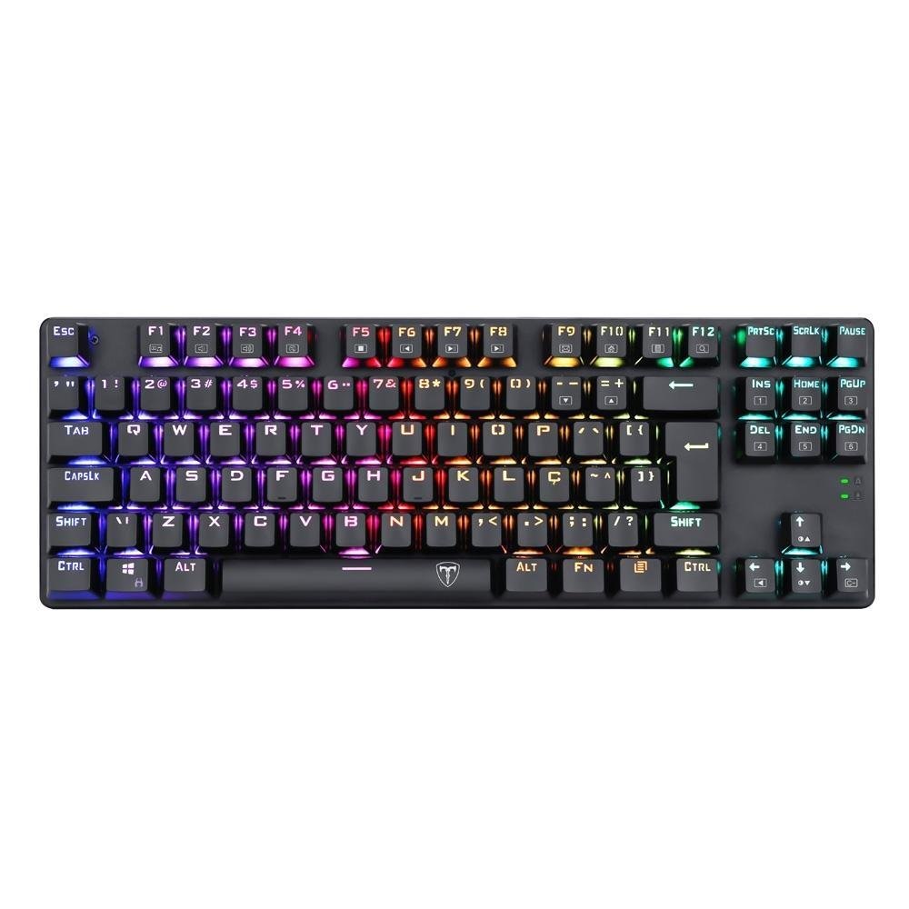 Imagem 5 de 5 do produto Teclado Mecanico Gamer T-Dagger Bora RGB, Switch Outemu Red, Anti-Ghosting, ABNT2, Preto - T-TGK315-RD (PT-RED)