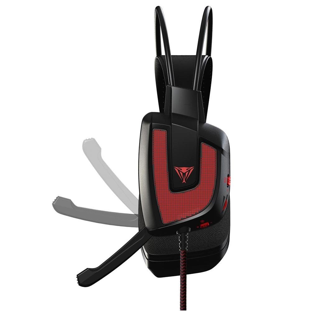 Headset Gamer Patriot Viper V360, Conexão USB, LED Vermelho, 7.1 Virtual Surround, Driver 40mm, Preto - PV3607UMLK