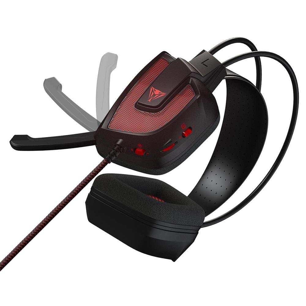 Headset Gamer Patriot Viper V360, Conexão USB, LED Vermelho, 7.1 Virtual Surround, Driver 40mm, Preto - PV3607UMLK