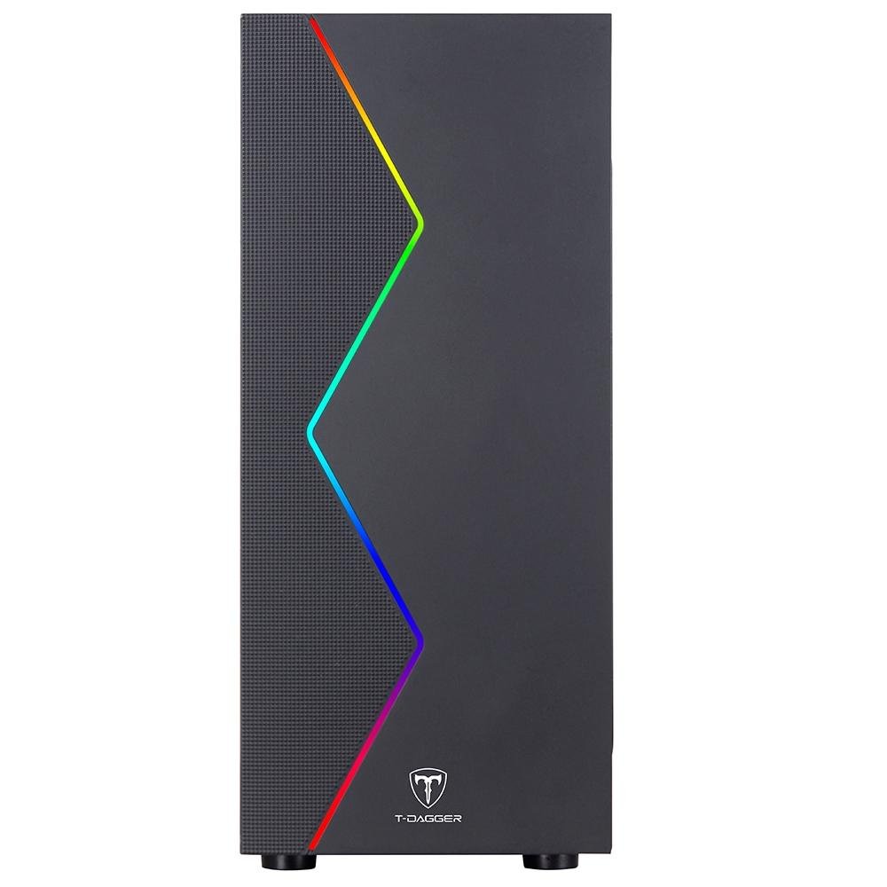 Imagem 4 de 5 do produto Gabinete Gamer T-Dagger RGB, Mid Tower, Lateral em Acrílico, Preto - TGC-P03B