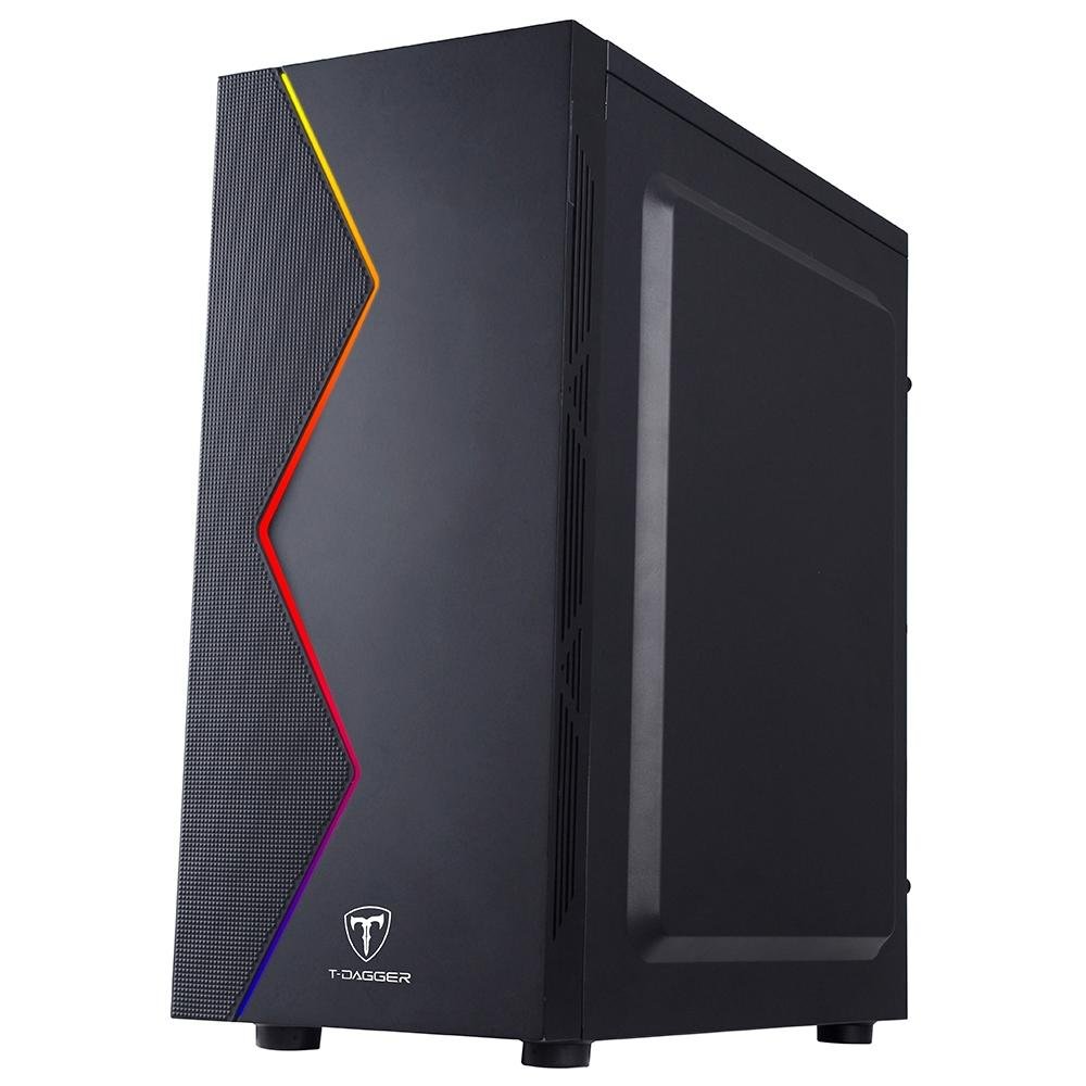 Imagem 2 de 5 do produto Gabinete Gamer T-Dagger RGB, Mid Tower, Lateral em Acrílico, Preto - TGC-P03B