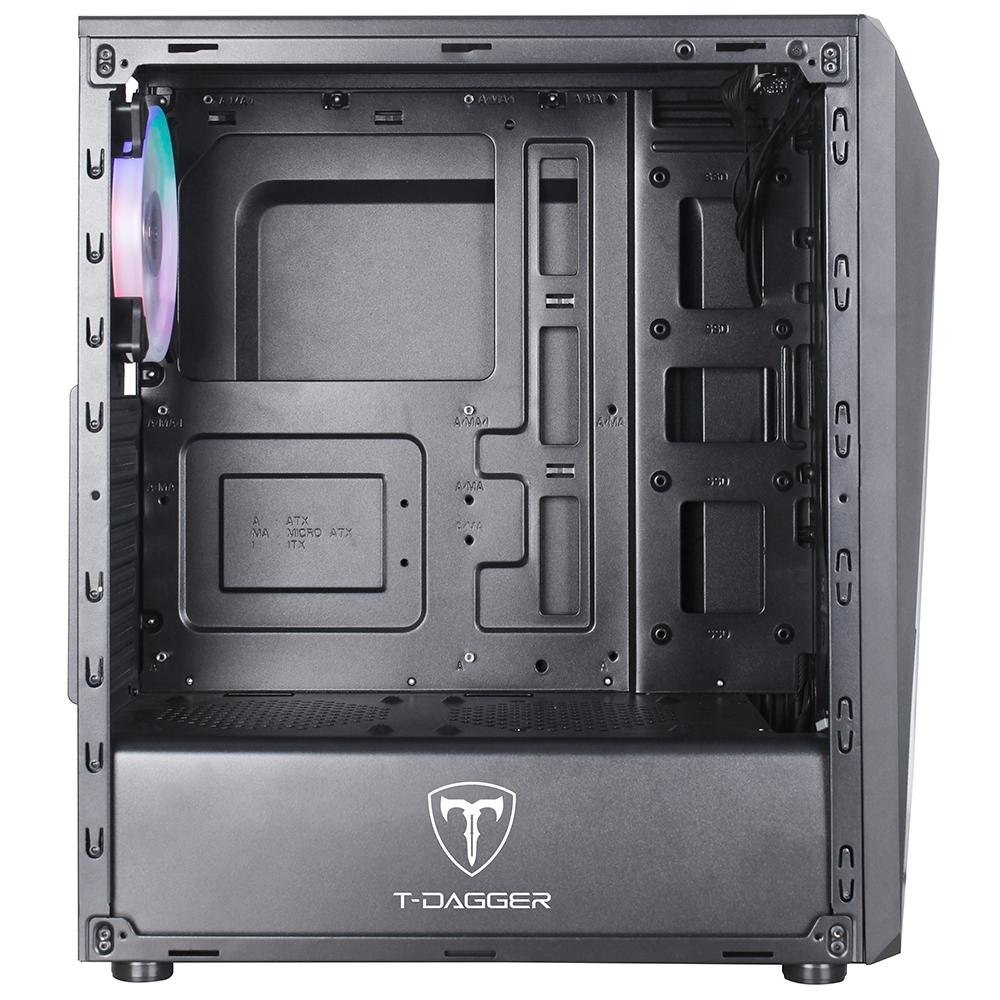 Gabinete Gamer T-Dagger RGB, Mid Tower, Lateral em Acrílico, Preto - TGC-G25B Gabinete Gamer T-Dagger RGB, Mid Tower, Lateral em Acrílico, Preto - TGC-G25B