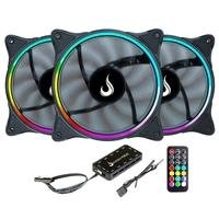 Kit 3x Cooler FAN Rise Mode Laser 120mm, Led ARGB   Controle do fan ARGB por via software em placas mãe com conexão rgb 5v digital.   Efeito Rainbow F