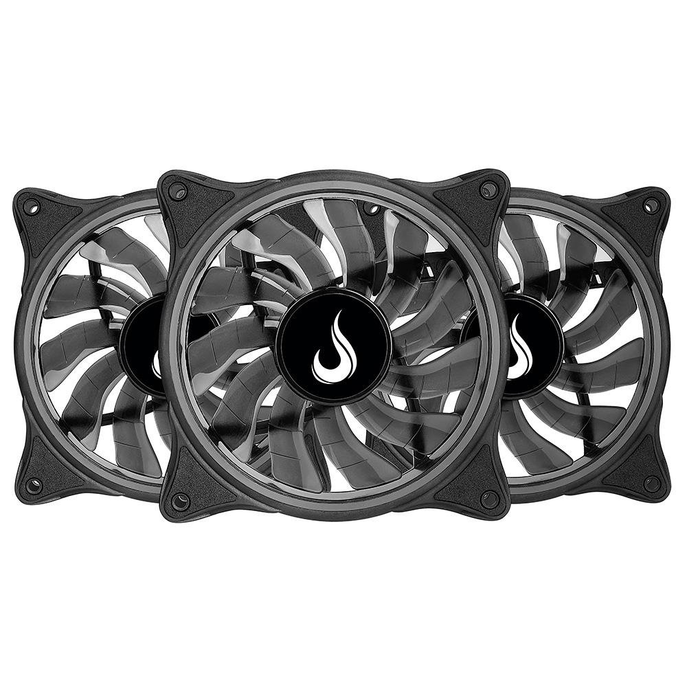Imagem 8 de 12 do produto Kit Com 3 Ventoinhas Rise Mode Laser, 120mm, ARGB, Preto - RM-RGB-05-5V