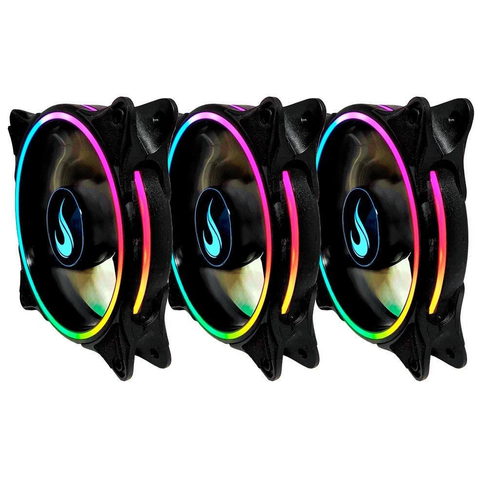 Imagem 9 de 12 do produto Kit Com 3 Ventoinhas Rise Mode Laser, 120mm, ARGB, Preto - RM-RGB-05-5V