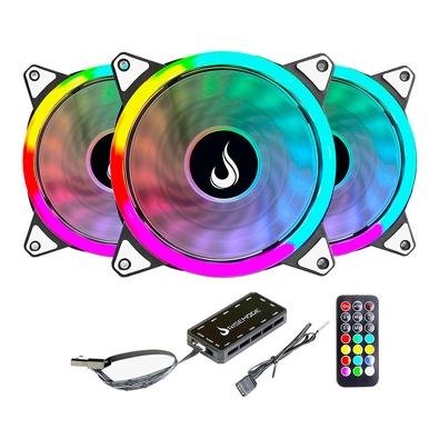 Kit Com 3 Ventoinhas Rise Mode Energy, 120mm, ARGB, Preto  - FN-02-RGB-5V