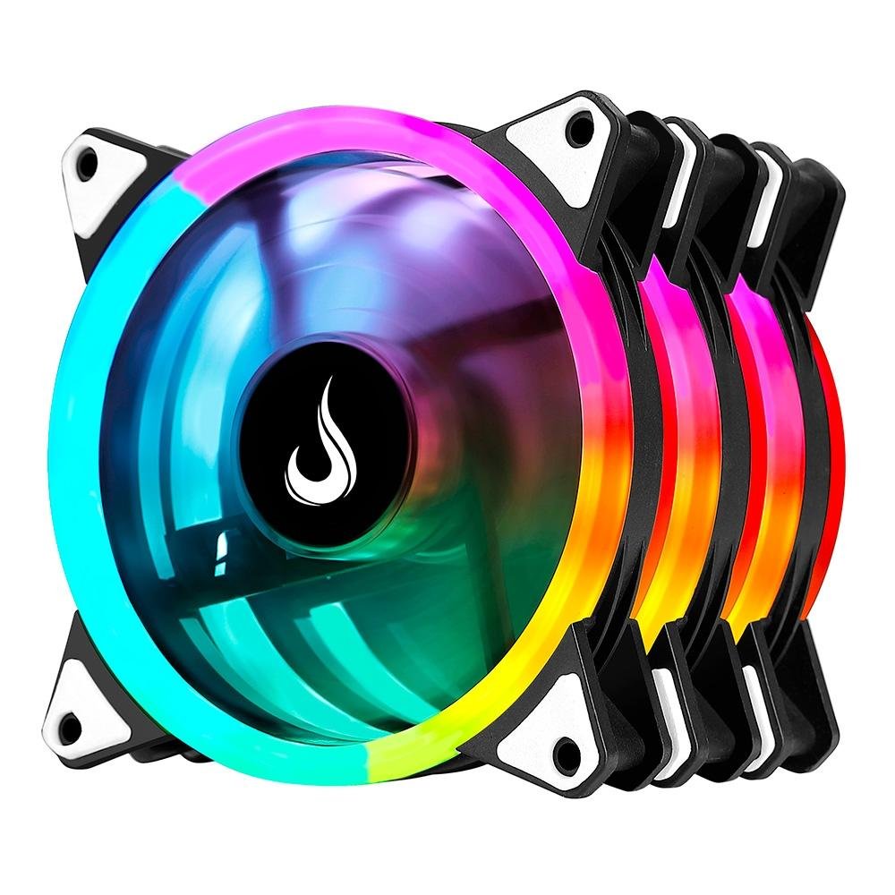 Kit Com 3 Ventoinhas Rise Mode Energy, 120mm, ARGB, Preto - FN-02-RGB-5V - view 2