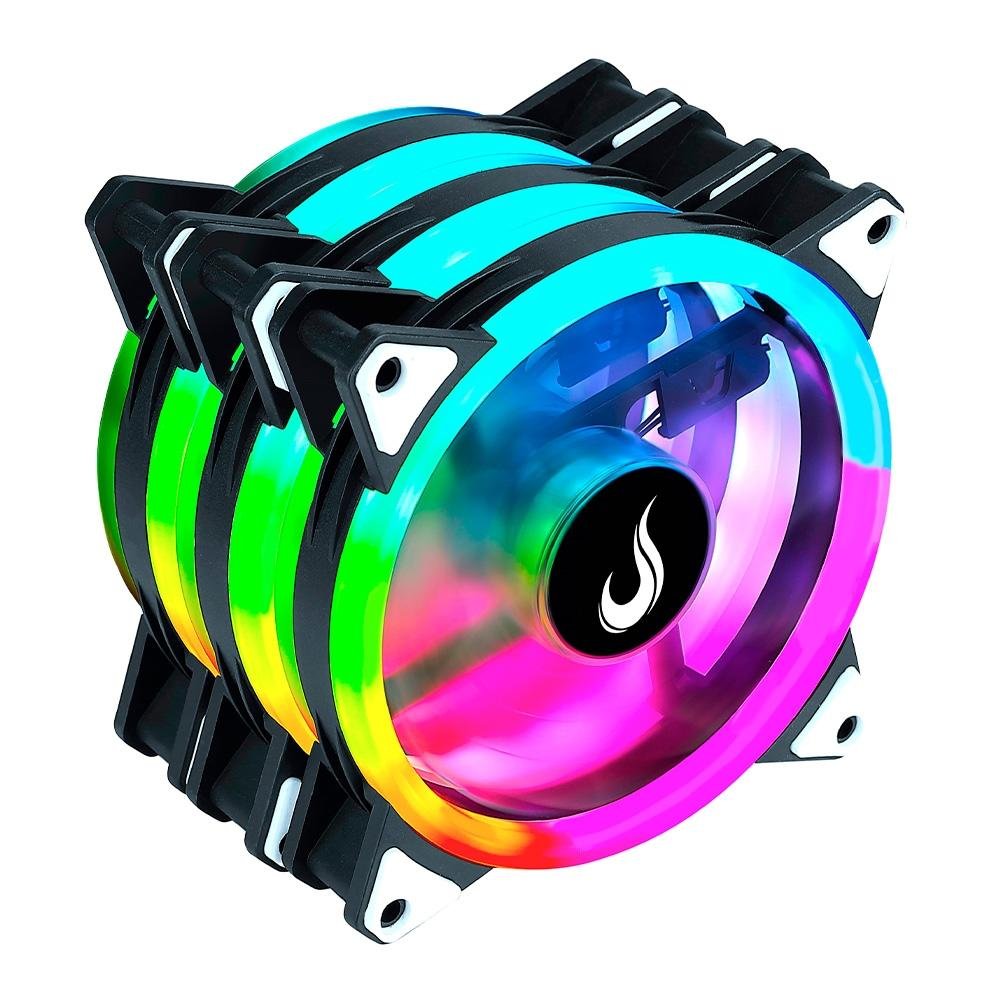 Kit Com 3 Ventoinhas Rise Mode Energy, 120mm, ARGB, Preto - FN-02-RGB-5V - view 3