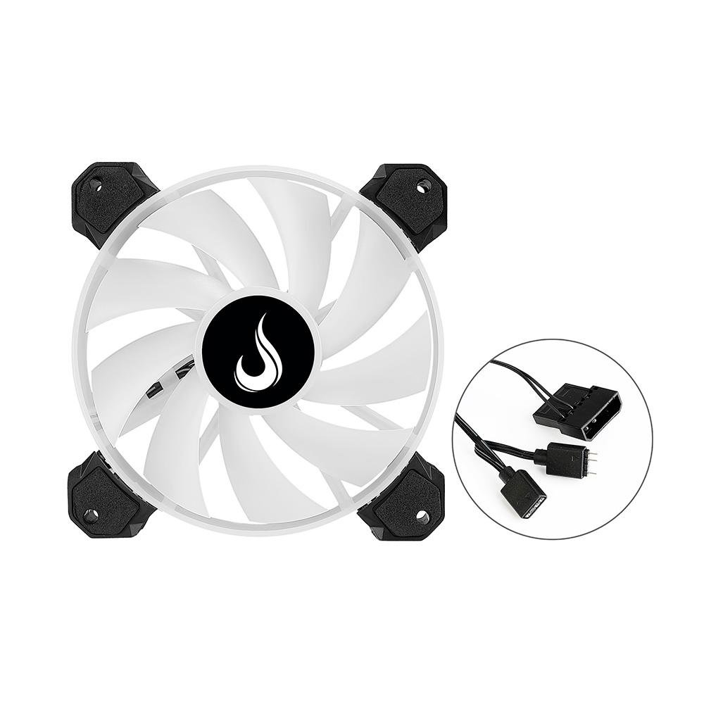 Ventoinha Rise Mode Cool Motherboard, 120mm, ARGB, Preto - RM-ARGB-05-5V 10