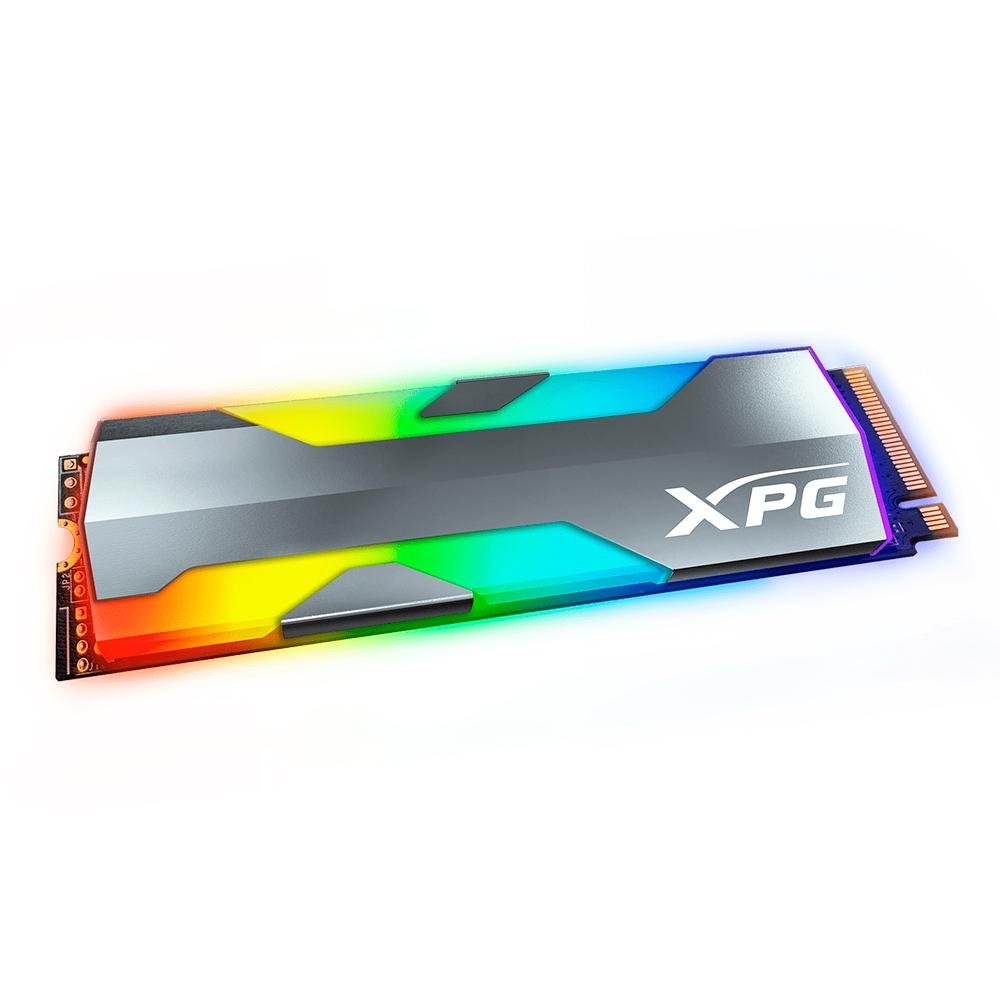 SSD XPG Spectrix S20G, 500GB, M.2 2280, PCIe Gen3x4, Leitura: 2500 MB/s, Gravação: 1800 MB/s, 3D NAND, Rainbow - ASPECTRIXS20G-500G-C