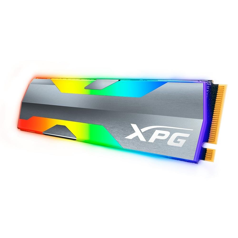 SSD XPG Spectrix S20G, 500GB, M.2 2280, PCIe Gen3x4, Leitura: 2500 MB/s, Gravação: 1800 MB/s, 3D NAND, Rainbow - ASPECTRIXS20G-500G-C